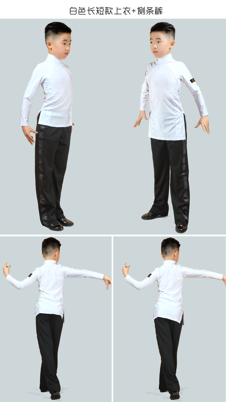 Trẻ em nhảy Latin quần áo cậu bé nam tăng trưởng tay áo thi đấu quy định thực hành đào tạo quần áo khiêu vũ quần áo - Khiêu vũ / Thể dục nhịp điệu / Thể dục dụng cụ giầy nhảy