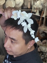 Mego Original Retro Camellia Handmade Flower Branches Fairy Bridal Headwear and Makeup Style Photos and Travel Photos