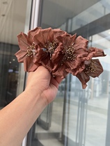 Mego original brown coffee color handmade flower bridal headwear sample shooting outdoor modeling oil painting forest style travel photography