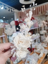 Mego original fairy handmade flower crystal side bridal headwear and makeup styling photo photo sample travel photo shoot