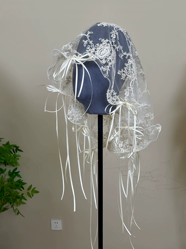 Оригинальная бежевая антикварная кружевная лента Mego, маленькая вуаль, аксессуары, образец съемки во французском стиле, фото для путешествий