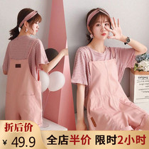 2021 new summer fat mm large size womens wear thin strap jumpsuit dress early summer two-piece set Foreign Air Age