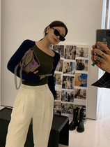 WXLSTUDIO Coloring Splice Cardman Knitted Shirts 2021 New Fixed Skin Clothes