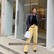 wxlstudio basis fashion color loose slim long short pair women spring and summer high waist casual pants