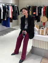 wxlstudio people cant move eyes open sauce purple suit pants women 2021 spring new high waist straight pants