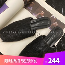 WXLSTUDIO a pair of lazy people fashionable street wear it imported horsehair slippers womens flat shoes