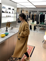 WXLSTUDIO Nordic wind bifacial wool lady Jane about atmospheric buffalo horn buttoned camel hair coat