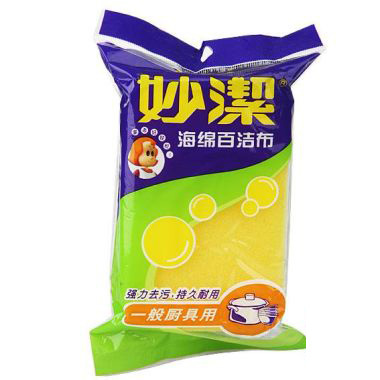 【天猫超市】妙洁海绵百洁布1片装  纤维洗碗布 超强去污粒子