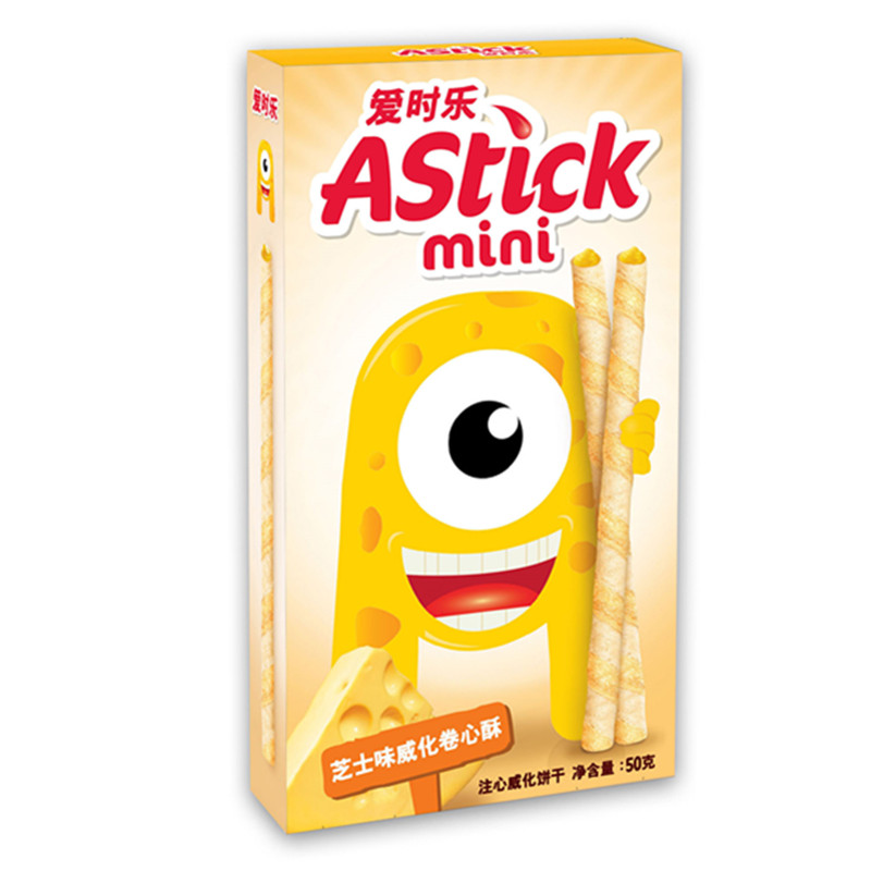 【天猫超市】印尼进口 Astick/爱时乐威化卷心酥芝士味50g/盒零食
