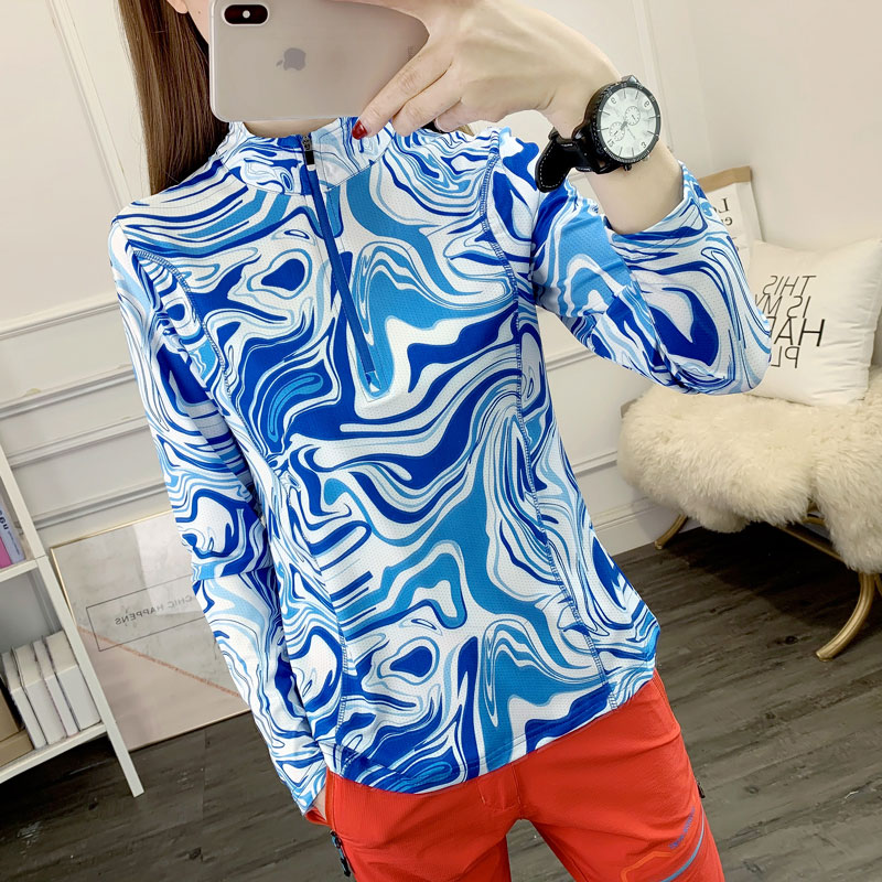 Outdoor speed dry coat long sleeve coat, decorated body skinny sun sun suction and breathable movement climbing fast dry