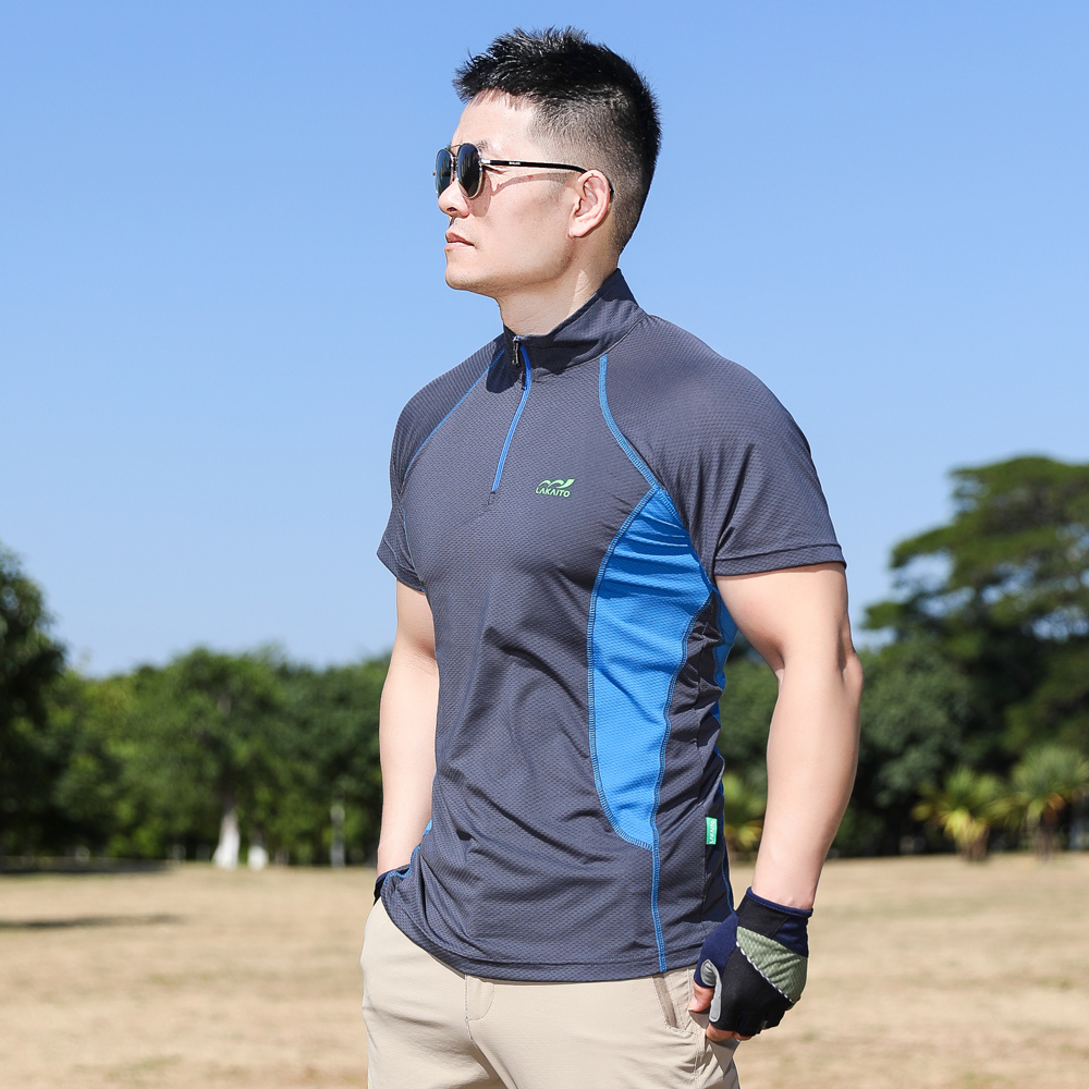 Outdoor Parquet Speed Dry Jersey Man Short Sleeve T-shirt Elastic Mesh sweat Sweat Quick Dry Clothes Sports Climbing Hiking Summer-Taobao