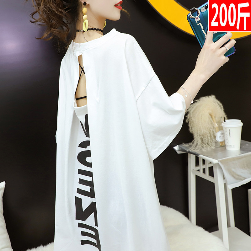 Out Breastfeeding Clothing T-shirt Summer Dress Stylish Laced Dress Woman Postnatal Large Size Mid size 200 catty short sleeve Breast-feeding Clothing