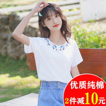  Summer nursing clothes out of the short-sleeved T-shirt postpartum cotton nursing clothes summer 200 kg hot mother nursing tops autumn