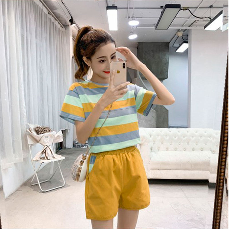 Out Breastfeeding Blouse Fashion Big Size Suit Summer Spicy Mother Outside Wearing Short Sleeves T-shirt Shorts Breastfeeding two sets