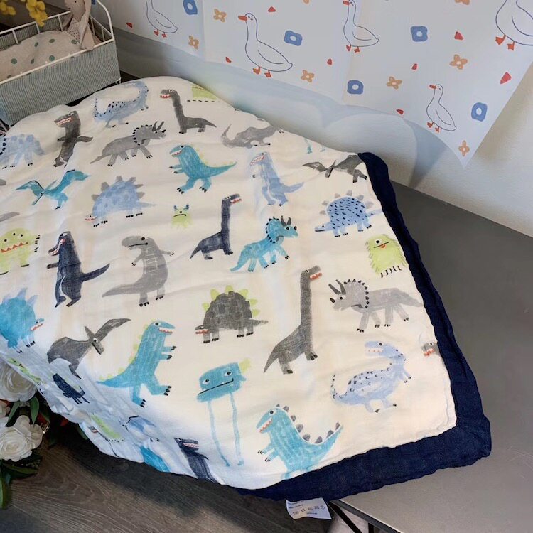 Foreign trade soft and comfortable 6-layer gauze Bamboo fiber fine sparse cotton Children's baby gauze blanket Kindergarten summer quilt