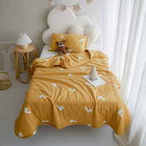 Childrens cotton soft summer thin quilt fresh cartoon knitted cotton air conditioner is close to the body