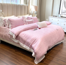 PT spring and summer 60 double-sided Tencel fresh and simple four-piece set of high-end European and American light luxury lyocell bedding