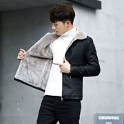 Áo khoác nam mùa đông 2018 mới cộng với nhung dày ấm áp phiên bản Hàn Quốc của áo khoác mỏng trẻ trung áo khoác đẹp trai
