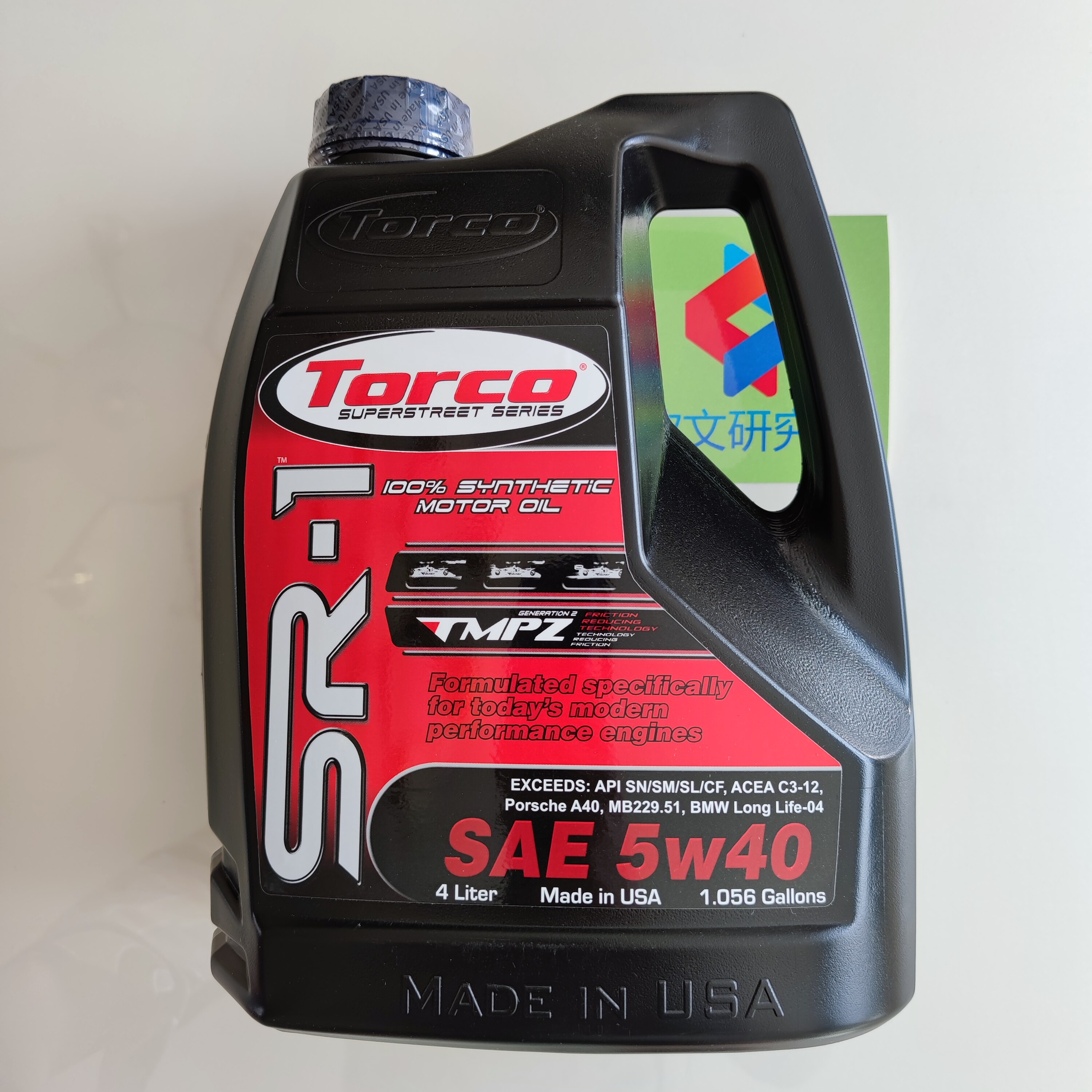 U.S. imports TORCO SR1 Toku 5W40 fully synthetic motor oil MPZ technology 4 liters b32509