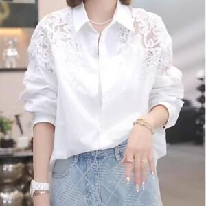 French-Style Hollow Lace Shirt for Women 2026 New Spring Light Luxury High-End Youthful and Stylish Heavy-Duty Blouse Top