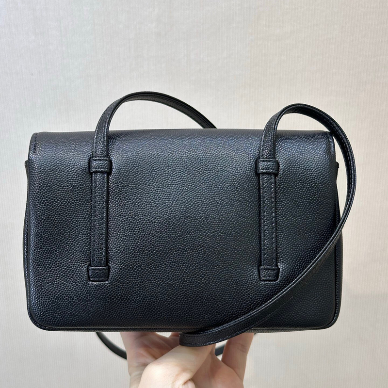 26P New Jennie Style Preppy Coco Underarm Bag Cowhide Flap Long Handle Shoulder Flap Bag for Women