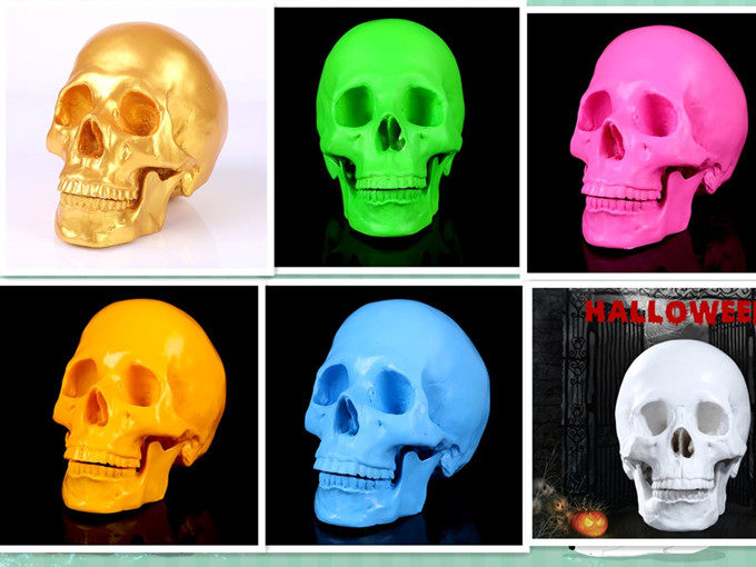 Colorful 1:1 Skull Model Skull Bone Medical Resin Personalized Display Creative Colorful