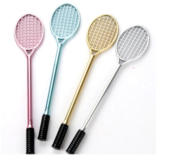 Creative Emulation Badminton Racket Middle Sex Pen Plastic Tennis Racket Pen Styling Mini Sports Gift Souvenir