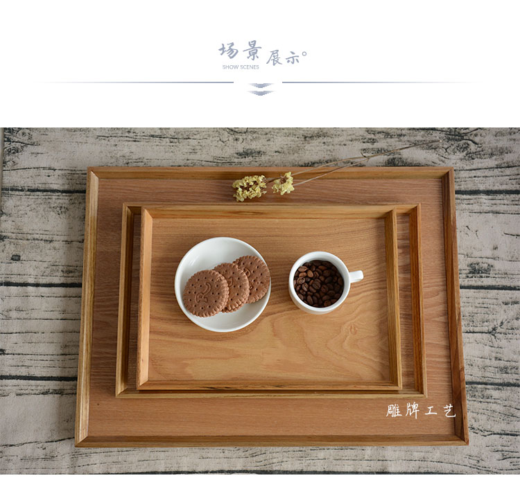 Hàn quốc-phong cách vát rắn gỗ hình chữ nhật khay trà bằng gỗ đặt khay khay trà tấm gỗ bằng gỗ khách sạn khay gỗ khay trà gỗ chạm khắc
