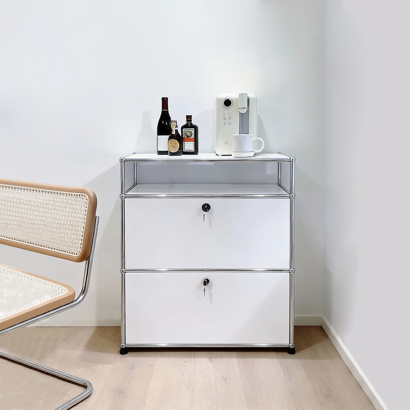 Swiss Imported Kabasa Living Room Sideboard Wall-Mounted Modular Living Room Stainless Steel Mid-Century Style Storage Three-Drawer Cabinet Swiss Imported Kabasa Living Room Sideboard Wall-Mounted Modular Living Room Stainless Steel Mid-Century Style Storage Three-Drawer Cabinet