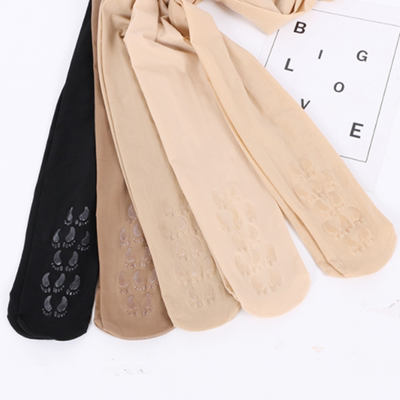 春秋薄款加大码刚丝袜女肉色连裤袜防勾丝不掉档小脚丫防滑面膜袜