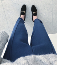 Big Meng winter new product into winter to a thick solid color lazy casual knitted meat-covered casual pants