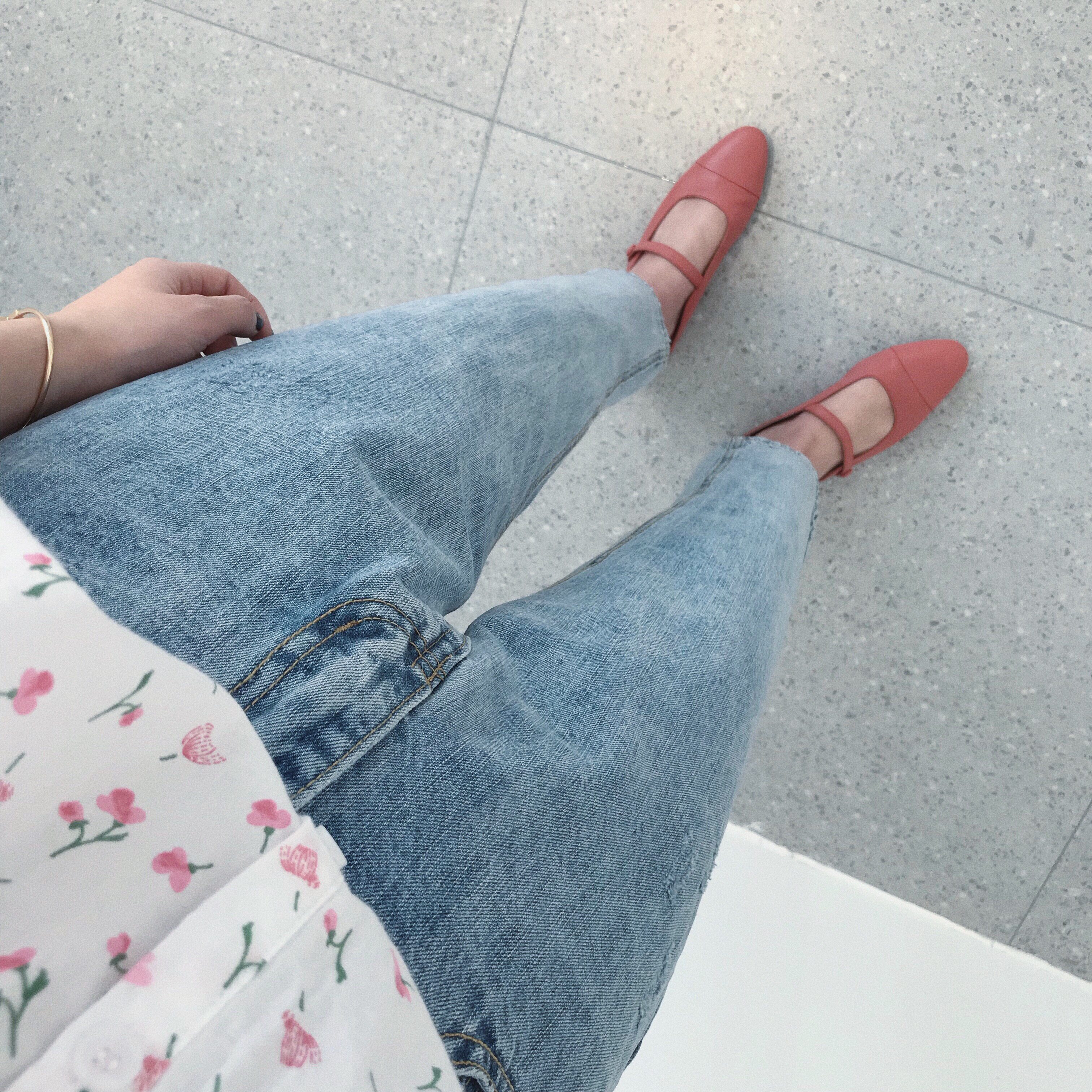 Big Cute Spring Summer New Buy it One second bamboo pole legs ~ old tapered high-waisted skinny jeans woman