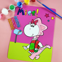 Childrens watercolor painting graffiti paint coloring book set painting tools flash diamond safety kindergarten