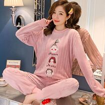 Milk Pyjamas Woman Winter Coral Suede suede net red micro suede Sanch suede Sansuede Sansuede Three-huff pasta velvet