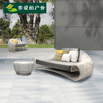 Outdoor Lying Bed Creative Beach Chair Designer Special Lying Bed Villa Furniture Courtyard Garden Open Bed