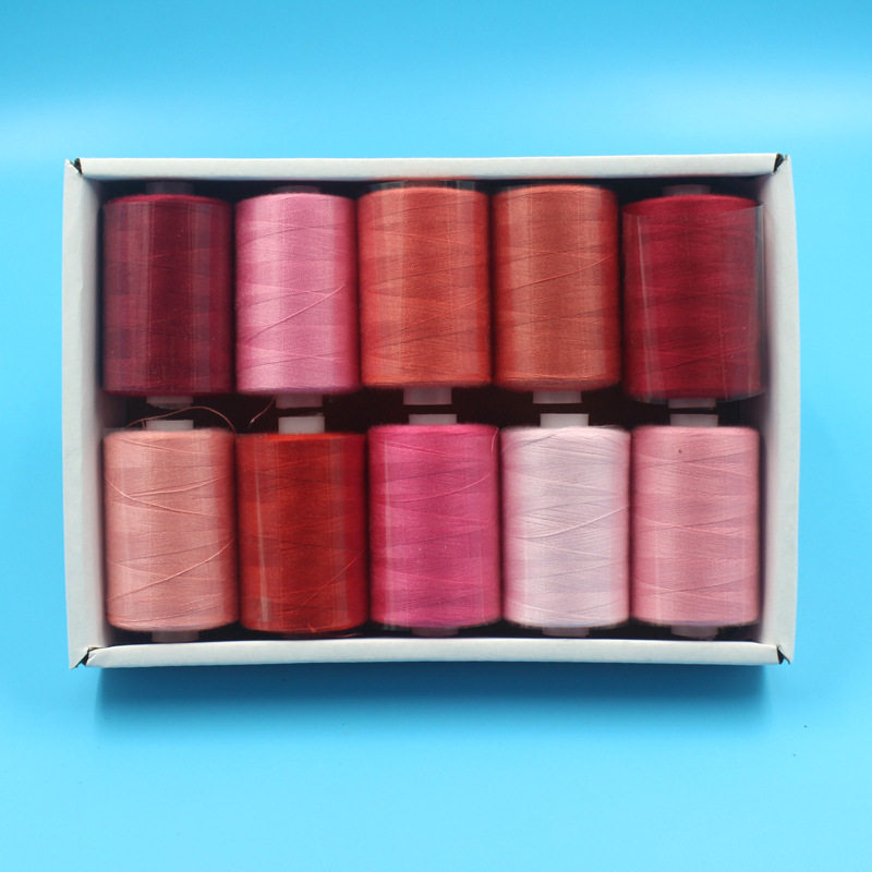 Нитки 家用402缝纫线 手缝线 多彩色系10色套装1000码 diy彩线 冷暖色调 Alcoa