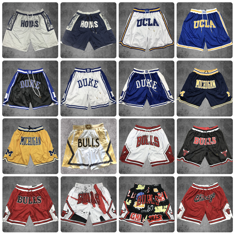 Georgetown University Ncaa Bulls Pocket Basketball Shorts American High Street Retro Michigan Five-Point Shorts Men's Shorts Georgetown University Ncaa Bulls Pocket Basketball Shorts American High Street Retro Michigan Five-Point Shorts Men's Shorts