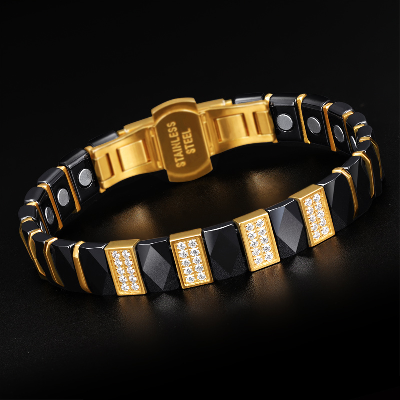 Mushen Genuine 2026 New Model Light Luxury Zircon Bracelet High-End Niche Titanium Steel Bracelet Men's Trendy American Style Bold