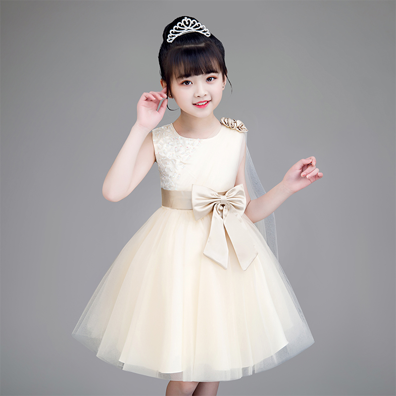 High-end Children Dress Princess Dresses Summer Flowers Child Wedding Dress Little Girl Evening Gown Girl Piano Playing Fluffy Dress