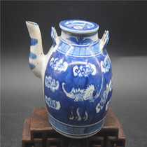 Clear and late Qing flower wine oil jug all handmade depicting antique playing old porcelain cup collection Chinese-style pendulum ceramic vase