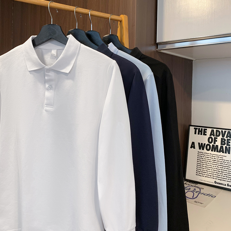White School Uniform Polo Shirt for Boys and Girls, Long-Sleeved Pure Cotton Collared Base Shirt, Long-Sleeved T-Shirt, Children's Elementary School Class Uniform White School Uniform Polo Shirt for Boys and Girls, Long-Sleeved Pure Cotton Collared Base Shirt, Long-Sleeved T-Shirt, Children's Elementary School Class Uniform