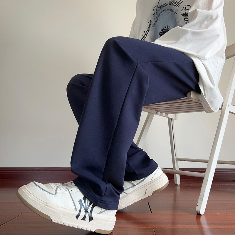 School Uniform Pants in Navy Blue for Spring, Autumn, and Summer; Suitable for Middle School, High School, and Elementary Students; Children's Blue Straight-Leg Sports Pants for Both Boys and Girls