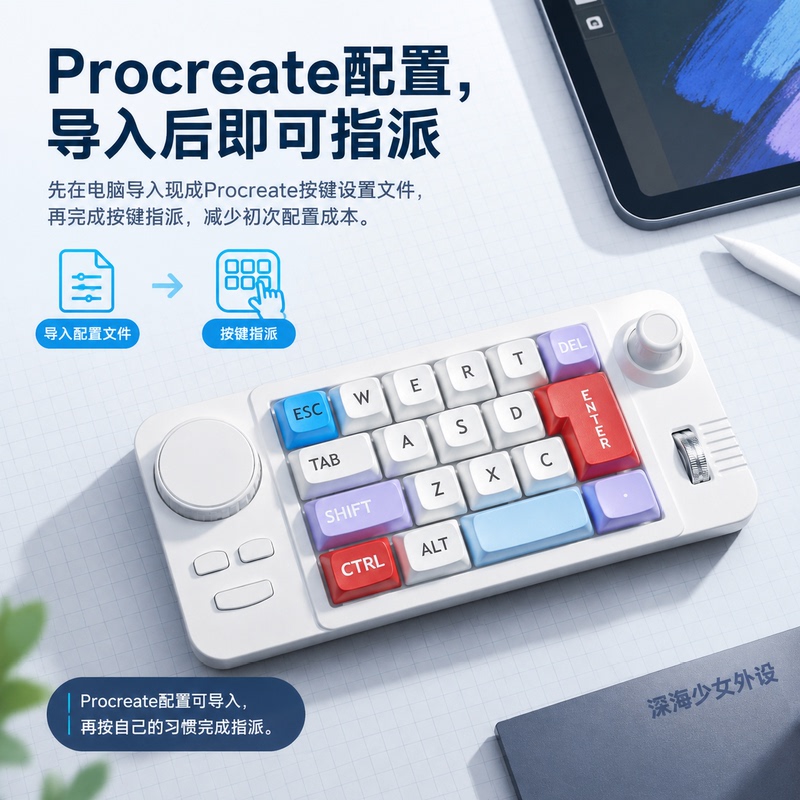 Suitable for Procreate Drawing Keyboard Bluetooth iPad Drawing Scroll Wheel Custom Shortcut Keys One-Handed Peripherals Suitable for Procreate Drawing Keyboard Bluetooth iPad Drawing Scroll Wheel Custom Shortcut Keys One-Handed Peripherals