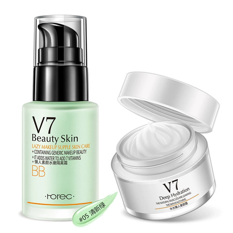 Bộ trang điểm Han Yu bộ mỹ phẩm kết hợp bộ mỹ phẩm V7 plain cream cushion cream cream cream - Bộ trang điểm