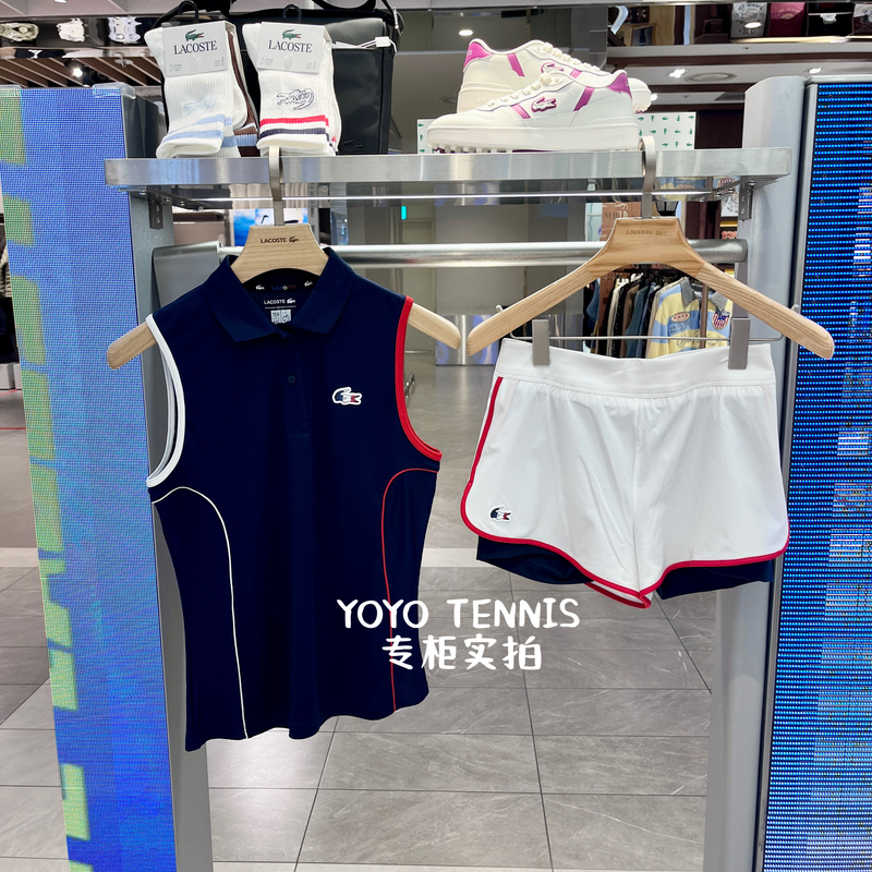 Direct Mail from Korea Lacoste26 New Tennis Sports Sleeveless Vest Shorts Suit Polo Shirt for Women