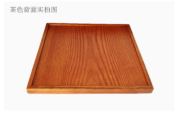Phòng khách sạn vuông màu đen cung cấp khay gỗ rắn khay gỗ tấm gỗ 40 * 40cm cốc nước cốc khay - Tấm muôi gỗ