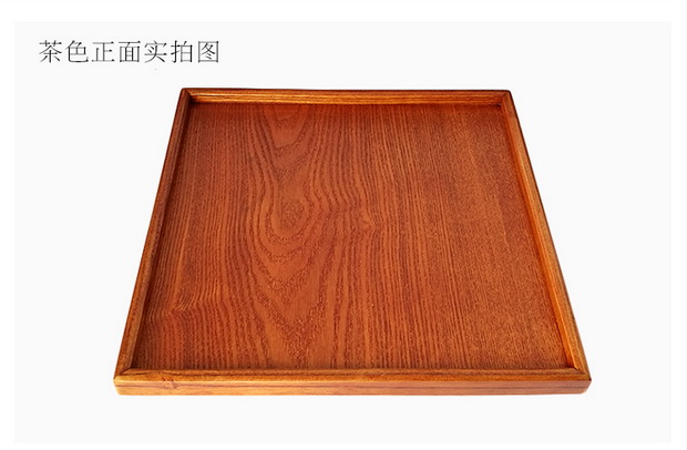 Phòng khách sạn vuông màu đen cung cấp khay gỗ rắn khay gỗ tấm gỗ 40 * 40cm cốc nước cốc khay - Tấm muôi gỗ