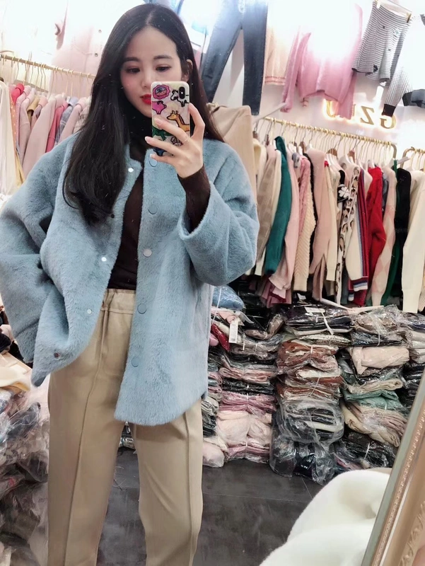 TUBUYU Tubu cá 6565 đích thực 18 mùa thu và mùa đông mới áo len mỏng của phụ nữ lông ngắn 6588 hoang dã