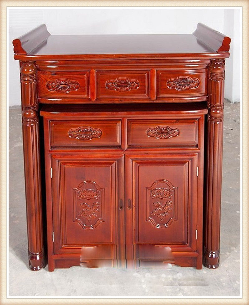 Popular solid wood tribute table clever head cabinet Buddha hall supplies 88 for table ash for table low cabinet with pull cabinet