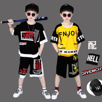Childrens hip-hop hip-hop dance jazz performance costume handsome boy summer short-sleeved set kindergarten 61 costume